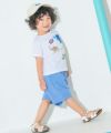 ベビー服 男の子 綿100％ 恐竜 プリント ワッペンつき ロゴ 刺繍 Tシャツ オフホワイト(11) モデル画像2