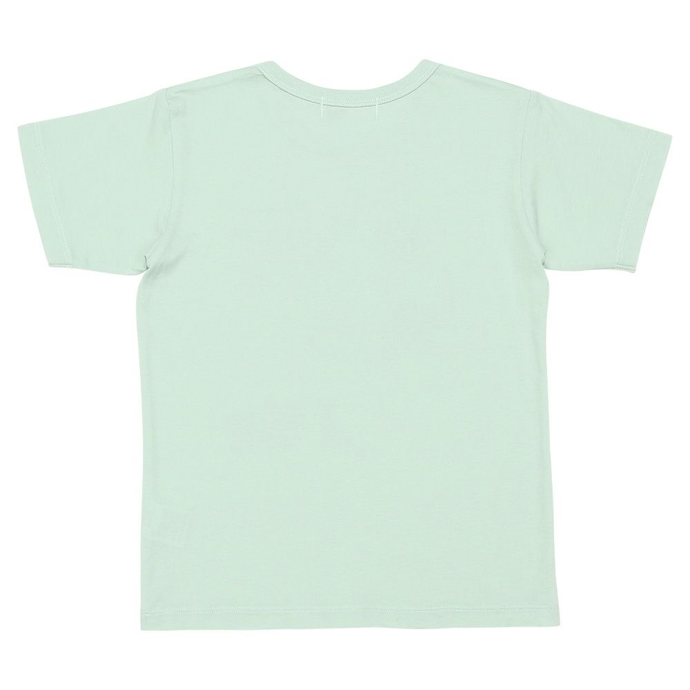 ベビー服 男の子 綿100％ 恐竜 プリント ワッペンつき ロゴ 刺繍 Tシャツ グリーン(08) 背面