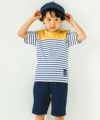 ベビー服 男の子 ストレッチデニム オリジナルロゴワッペン ハーフパンツ ネイビー(06) モデル画像2