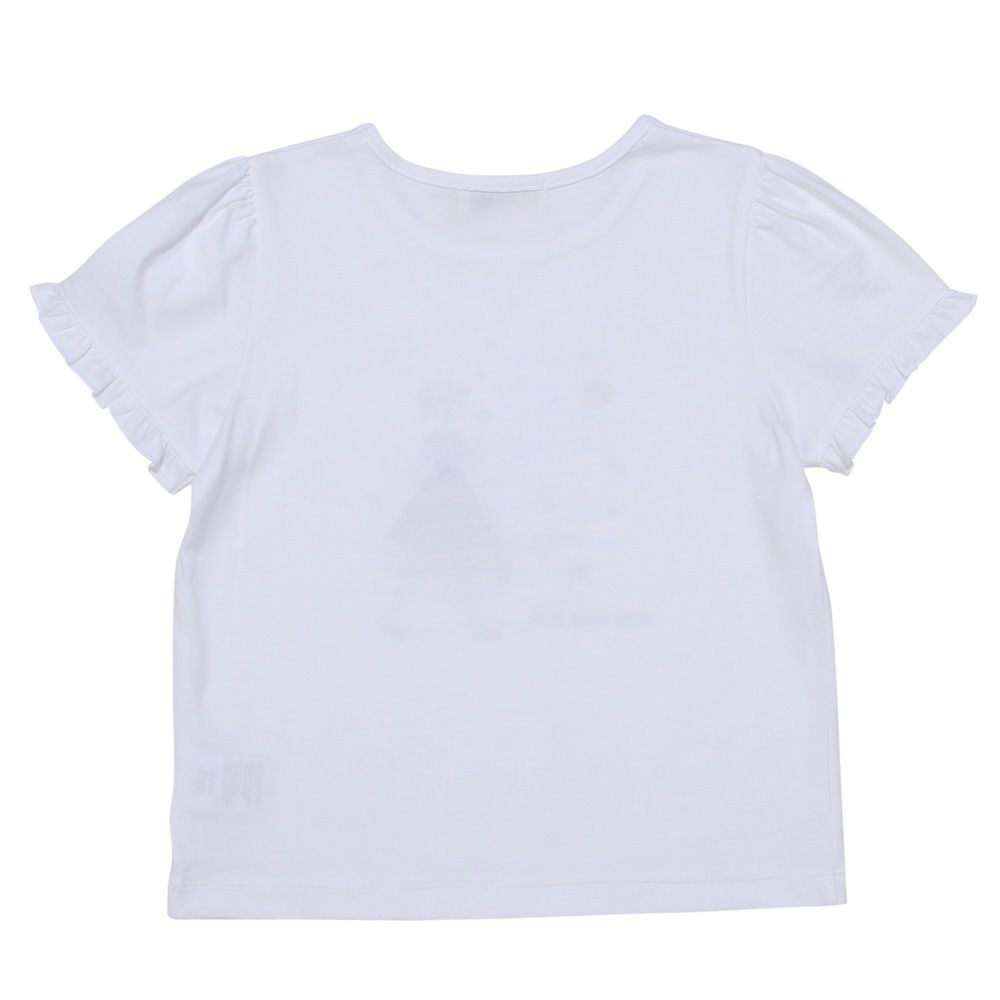 子供服 女の子 綿100％ 女の子モチーフ マリンテイスト フリル袖 Tシャツ オフホワイト(11) 背面
