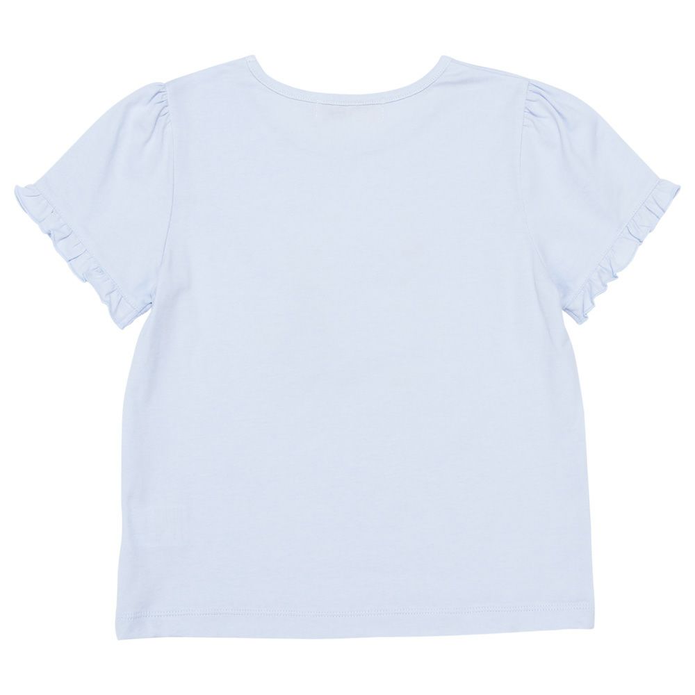 子供服 女の子 綿100％ 女の子モチーフ マリンテイスト フリル袖 Tシャツ ブルー(61) 背面