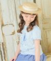 子供服 女の子 綿100％ 女の子モチーフ マリンテイスト フリル袖 Tシャツ ブルー(61) モデル画像全身