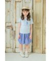 子供服 女の子 綿100％ 女の子モチーフ マリンテイスト フリル袖 Tシャツ ブルー(61) モデル画像1