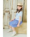 子供服 女の子 綿100％ 女の子モチーフ マリンテイスト フリル袖 Tシャツ ブルー(61) モデル画像3