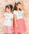 子供服 女の子 リボン ＆ さくらんぼ ロゴ プリント ギンガムチェック ドッキングワンピース レッド(03) モデル画像4