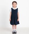 ベビー服 女の子 綿100％ボタン開き 丸襟 パフスリーブ ブラウス ホワイト(01) モデル画像1