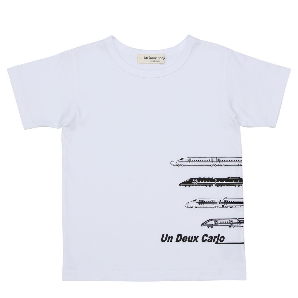 ベビー服 男の子 綿100％電車 ロゴ プリント Tシャツ オフホワイト(11) 正面