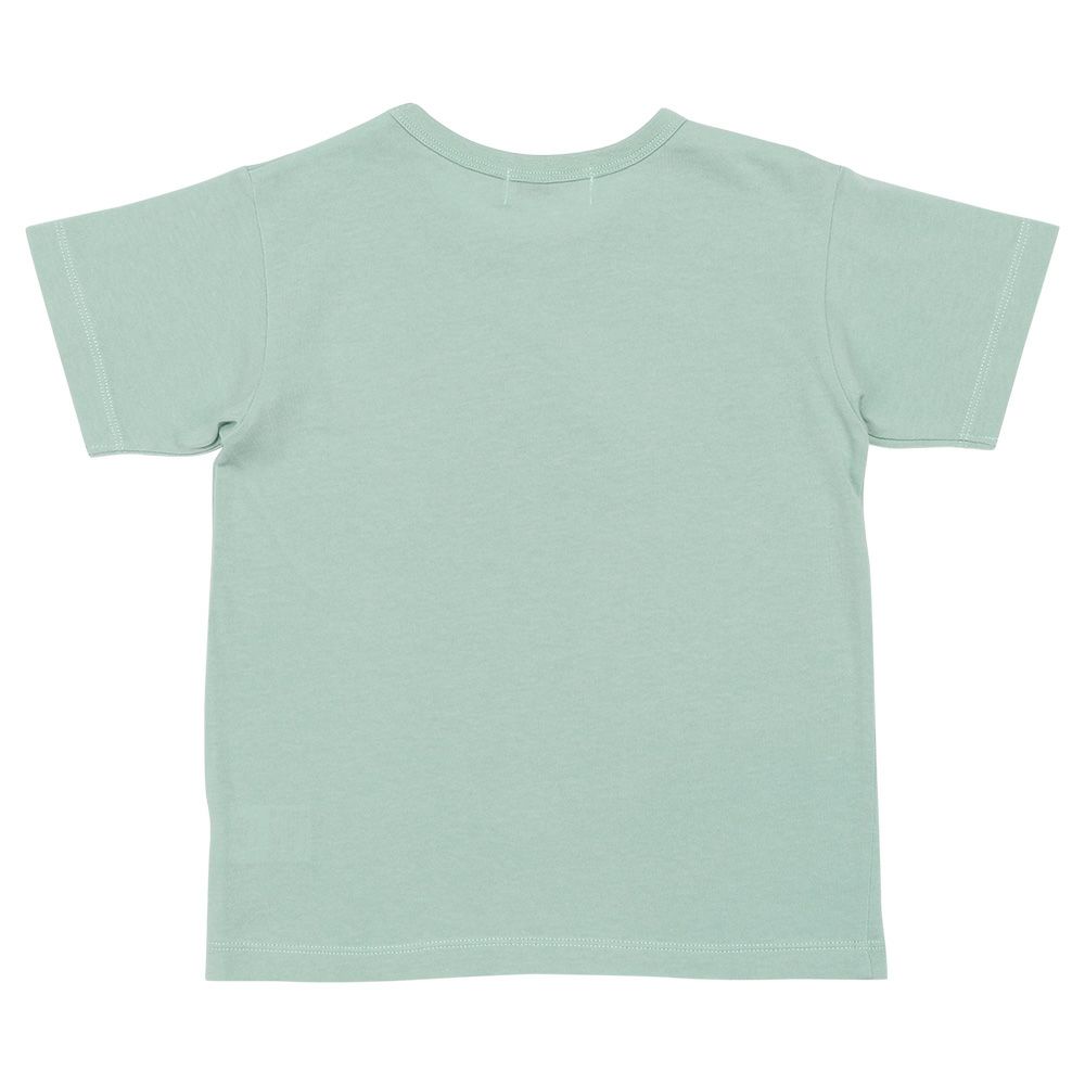 子供服 男の子 綿100％ くま ドラム プリント Tシャツ グリーン(08) 背面