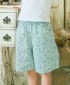 子供服 女の子 綿100％ 小花柄 キュロットパンツ ブルー(61) モデル画像