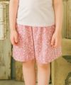子供服 女の子 綿100％ 小花柄 キュロットパンツ ピンク(02) モデル画像