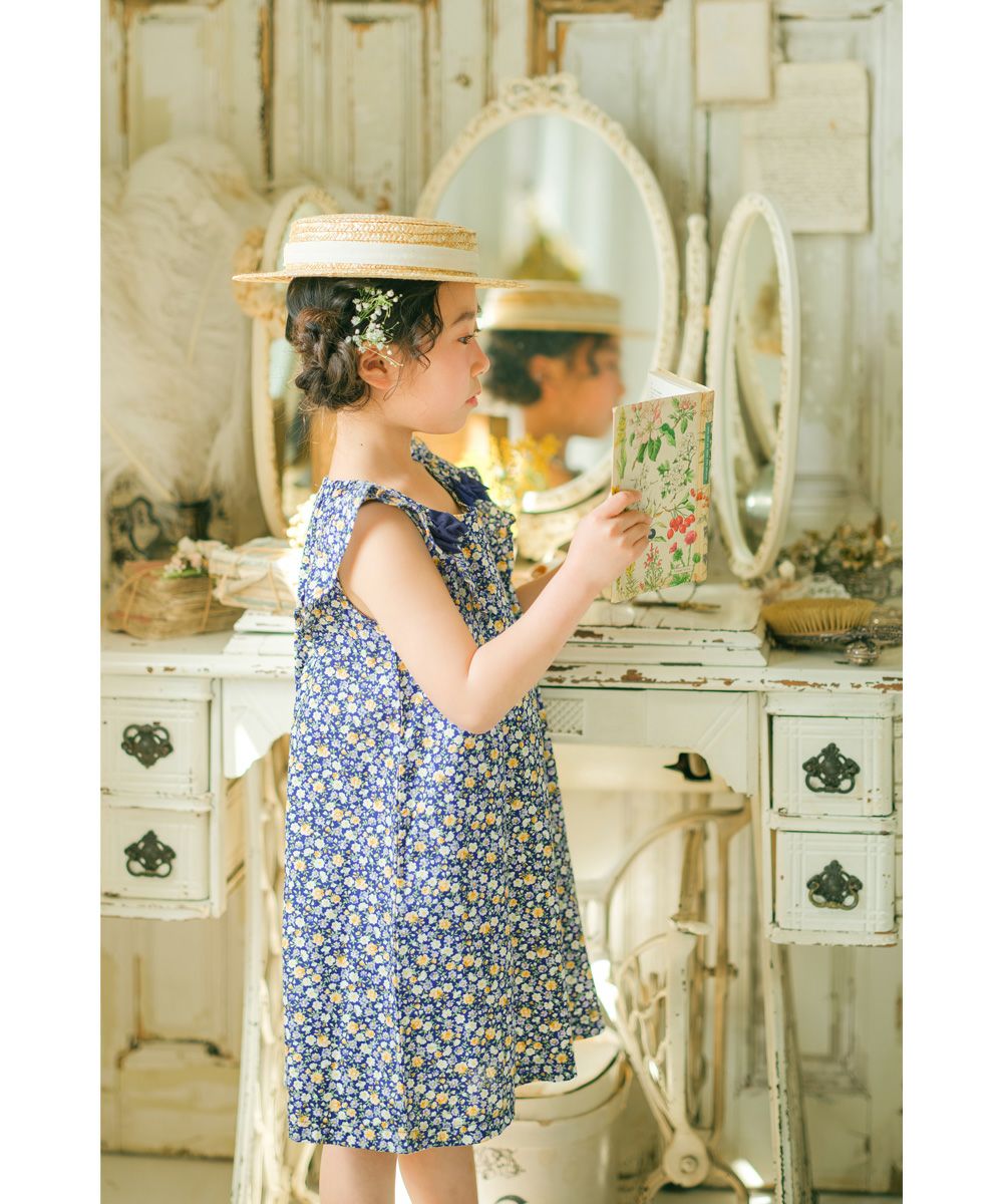 子供服 女の子 綿100％ 花柄 リボン フリル ワンピース