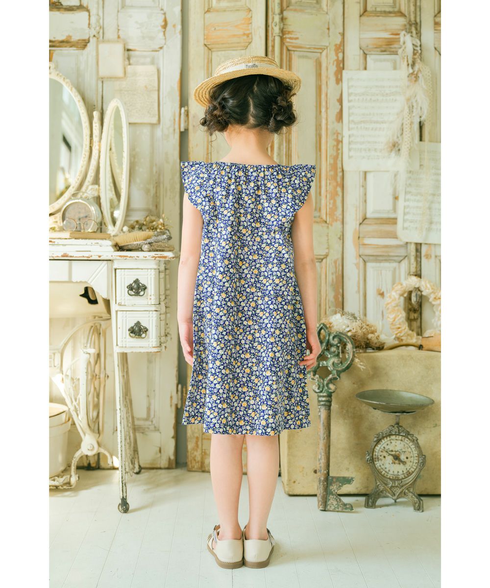 子供服 女の子 綿100％ 花柄 リボン フリル ワンピース