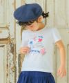 ベビー服 女の子 綿100％ ピアノ 音符 プリント リボンつき Tシャツ オフホワイト(11) モデル画像1