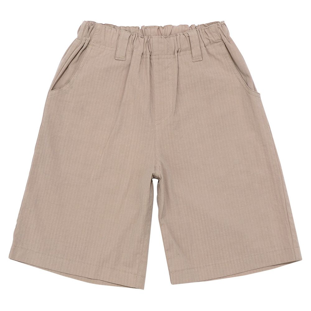 ベビー服 男の子 アップリケ付き シアサッカー ハーフパンツ ベージュ(51) 正面