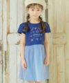 子供服 女の子 綿100％ ストライプ柄 お花 音符 ロゴ バイオリン 刺? ドッキングワンピース