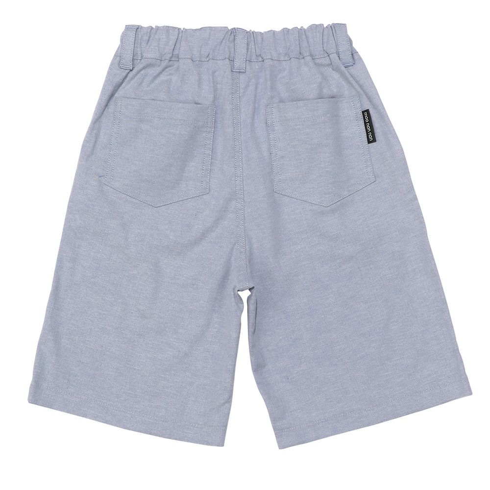 ベビー服 男の子 ダンガリー ブランドロゴタグつき ハーフパンツ ネイビー(06) 背面