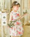 ベビー服 女の子 リバティプリント使用 花柄 ワンピース オフホワイト(11) モデル画像1