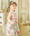 ベビー服 女の子 リバティプリント使用 花柄 ワンピース オフホワイト(11) モデル画像4