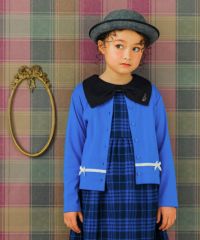 子供服 女の子 リボン付き ライン カーディガン