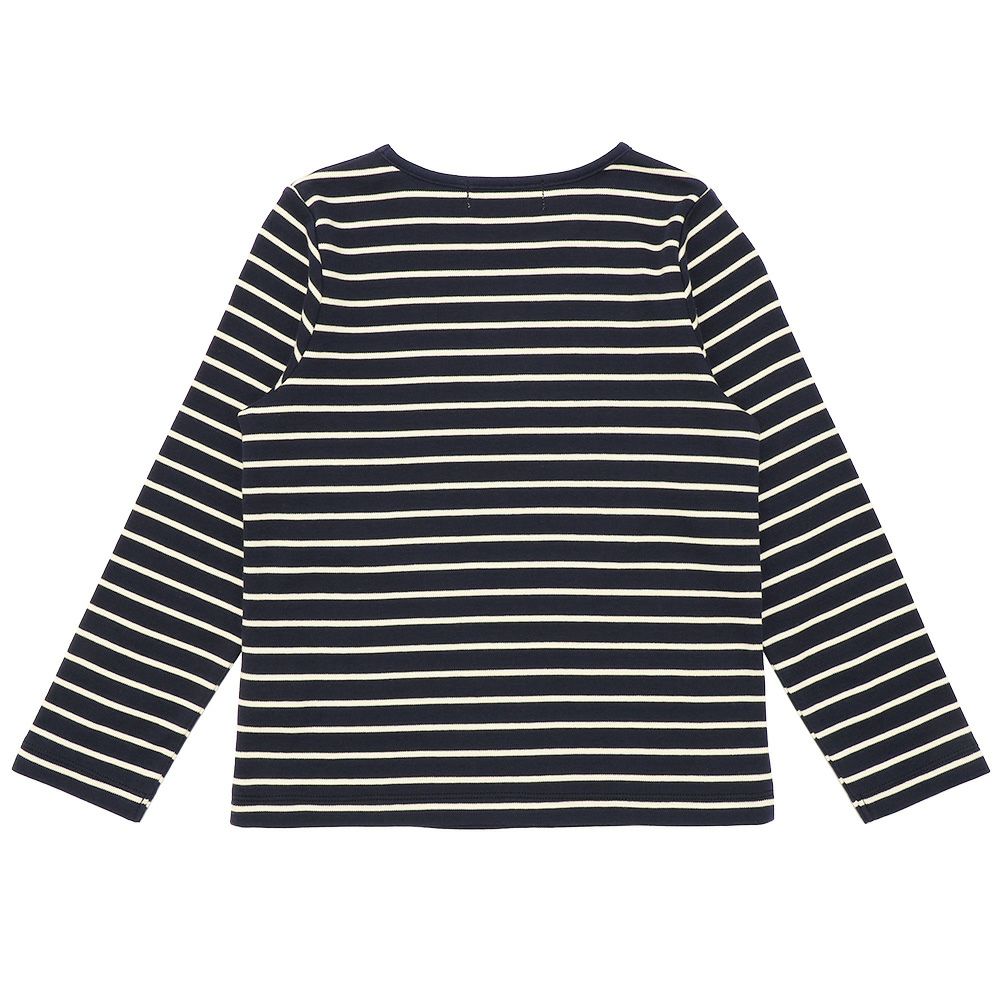 子供服 女の子 綿100％ ピアノ 音符 アップリケ Tシャツ ネイビー(06) 背面