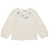 子供服 女の子 リボン ラメ プリント ネックレス風 Tシャツ オフホワイト(11) 正面
