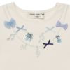 子供服 女の子 リボン ラメ プリント ネックレス風 Tシャツ オフホワイト(11) デザインポイント1
