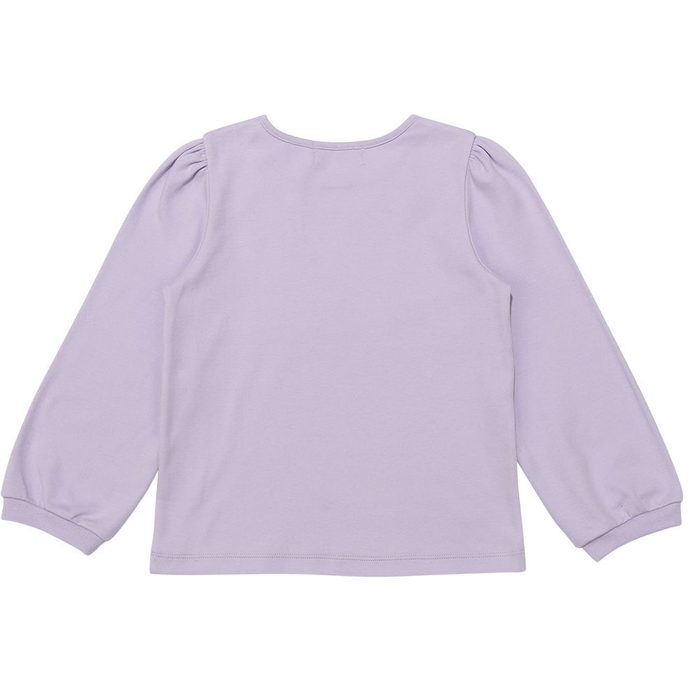 子供服 女の子 リボン ラメ プリント ネックレス風 Tシャツ パープル(91) 背面