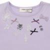 子供服 女の子 リボン ラメ プリント ネックレス風 Tシャツ パープル(91) デザインポイント1