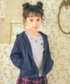子供服 女の子 リボン ラメ プリント ネックレス風 Tシャツ パープル(91) モデル画像3