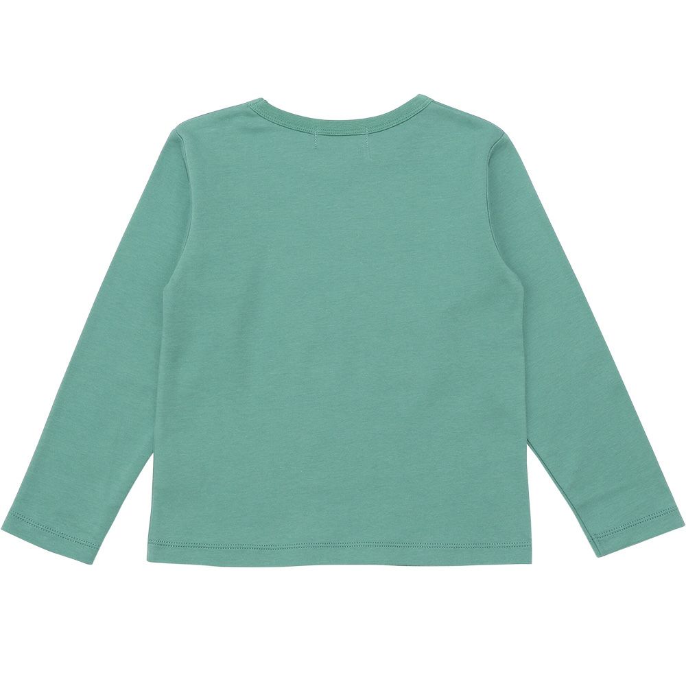 ベビー服 男の子 綿100％ 電車 乗り物プリント ワッペン　Tシャツ グリーン(08) 背面