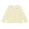 ベビー服 女の子 ポケット＆フリルつき 裏毛 お花 カーディガン アイボリー(12) 正面