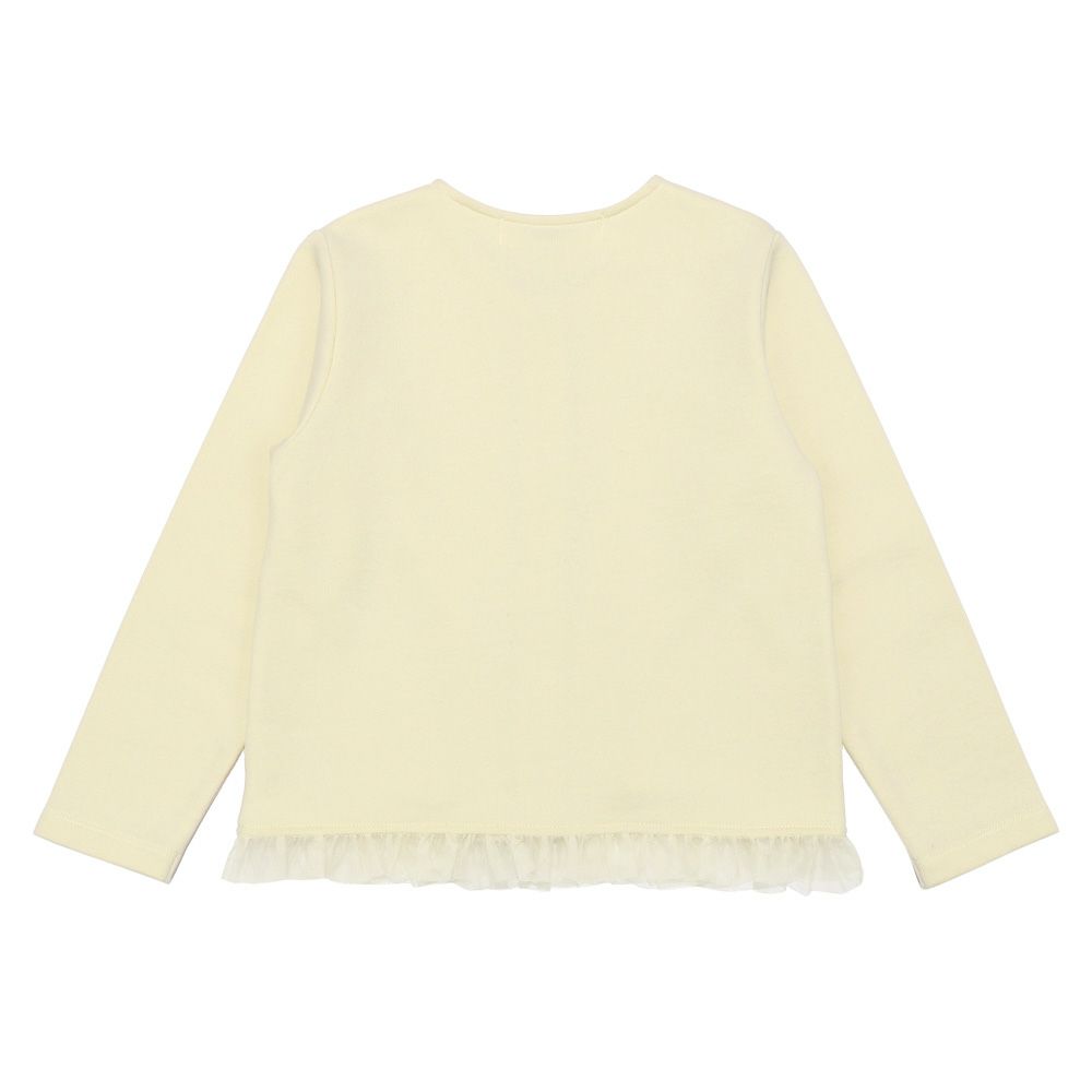 ベビー服 女の子 ポケット＆フリルつき 裏毛 お花 カーディガン アイボリー(12) 背面