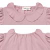子供服 女の子 襟つき ギャザー パフ＆フリル袖 Tシャツ ピンク(02) デザインポイント1