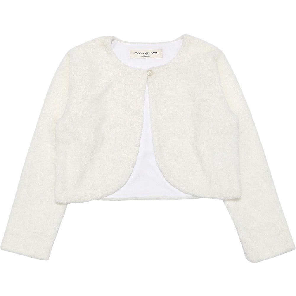 子供服 女の子 ボアボレロ オフホワイト(11) 正面