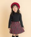 子供服 女の子 チェック柄 プリーツスカート レッド(03) モデル画像1