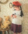 子供服 女の子 チェック柄 プリーツスカート レッド(03) モデル画像3