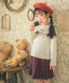 子供服 女の子 チェック柄 プリーツスカート レッド(03) モデル画像4