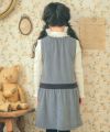 ベビー服 女の子 千鳥柄 リボンつき ワンピース ホワイト×ブラック(10) モデル画像3