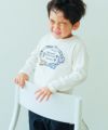 ベビー服 男の子 電車 乗り物ロゴプリントTシャツ オフホワイト(11) モデル画像1