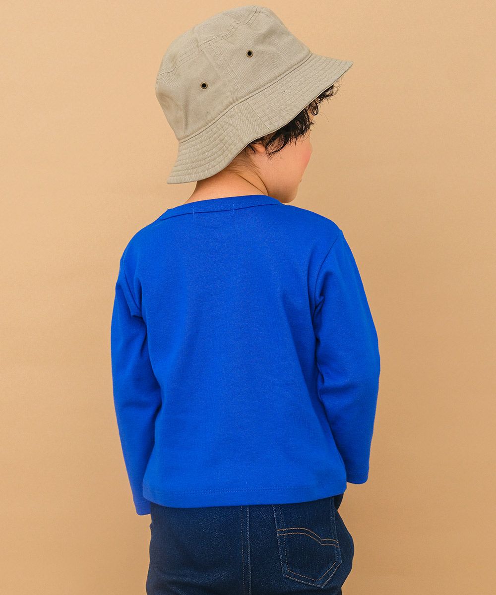 ベビー服 男の子 電車 乗り物ロゴプリントTシャツ ブルー(61) モデル画像アップ