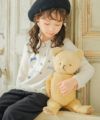 子供服 女の子 バラ お花 ＆ リボン 刺繍 裾フリル Tシャツ アイボリー(12) モデル画像4