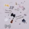 子供服 女の子 楽器 音符 花 刺繍 音楽会 モチーフ 裏毛 トレーナー パープル(91) デザインポイント1