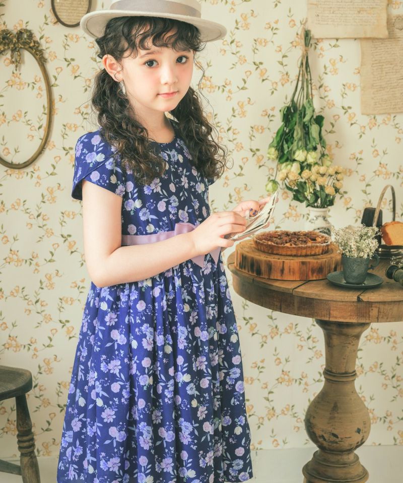 オリジナル 花柄 チューリップ袖 ワンピース｜ベビー・子供服 通販 