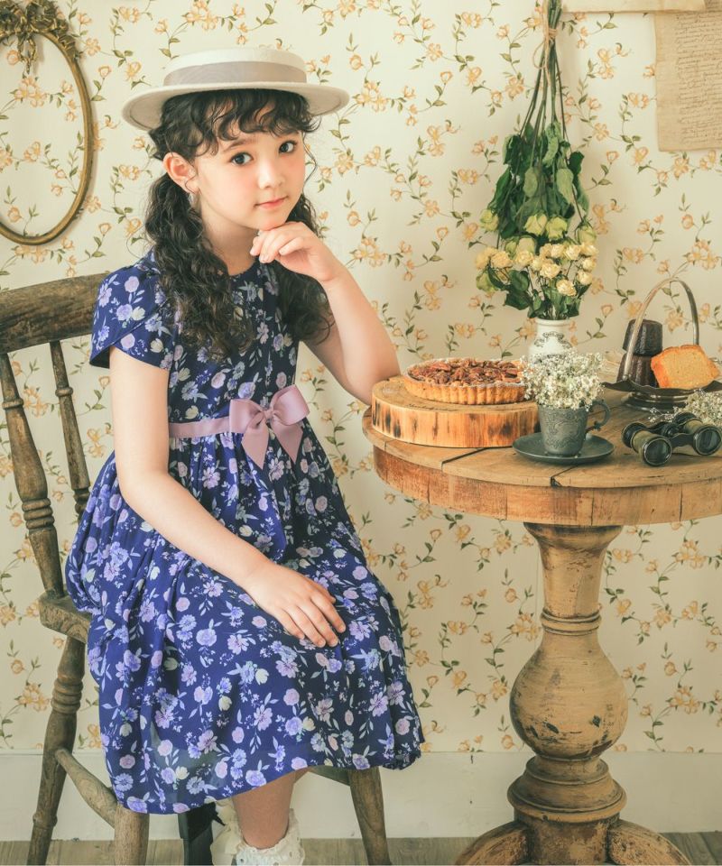 オリジナル 花柄 チューリップ袖 ワンピース｜ベビー・子供服 通販 