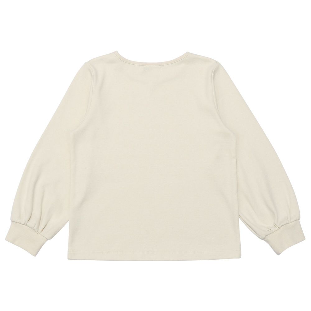 子供服 女の子 ネックレス風 きらきら プリント音符 ラインストーン Tシャツ オフホワイト(11) 背面