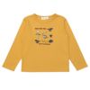 ベビー服 男の子 ロゴ 恐竜 刺繍 くすみカラー かっこいい おしゃれ ティーシャツ トドラー キッズ イエロー(04) 正面