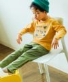 ベビー服 男の子 ロゴ ＆ 恐竜 刺繍 デザイン Tシャツ イエロー(04) モデル画像3