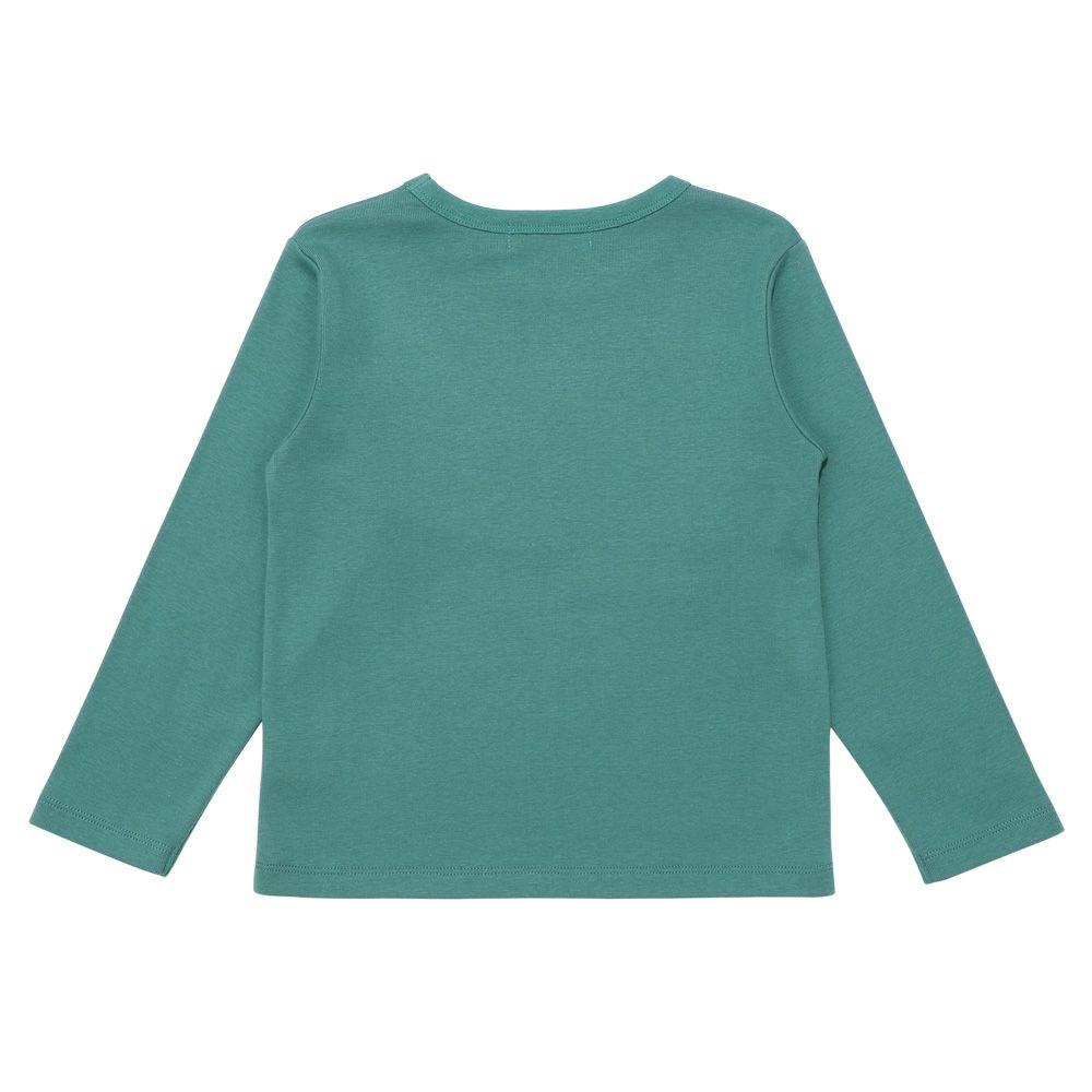 ベビー服 男の子 ロゴ 恐竜 刺繍 くすみカラー かっこいい おしゃれ ティーシャツ トドラー キッズ グリーン(08) 背面