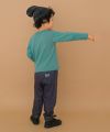 ベビー服 男の子 ロゴ ＆ 恐竜 刺繍 デザイン Tシャツ グリーン(08) モデル画像4