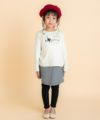 ベビー服 女の子 千鳥柄 10分丈 スカッツ ホワイト×ブラック(10) モデル画像アップ